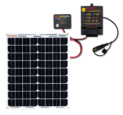 BatteryMINDer® Model SCC1224 12V/24V Controller w/2O Watt Panel
Solar Battery Charger-Maintainer-Desulfator
