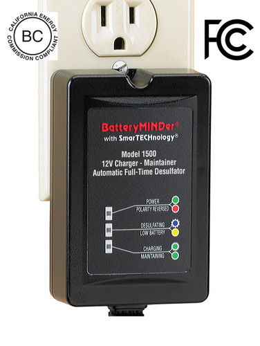 BatteryMINDer Model 1500: 12 Volt 1.5 Amp Maintenance Charger / Desulfator