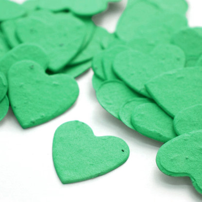 Heart Shaped Plantable Confetti - Emerald Green