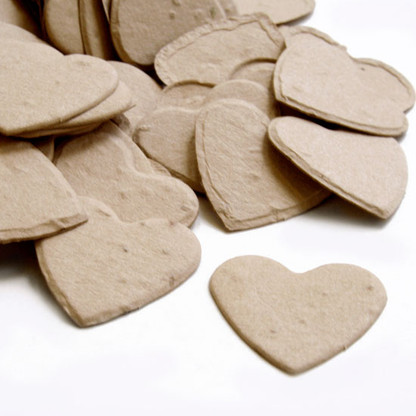 Heart Shaped Plantable Confetti - Latte Brown