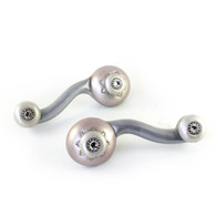Lily EEL PULLs  4.25  IN. WITH 3 IN. HOLE SPAN Have SILVER METAL DETAILS AND Swarovski CRYSTALS
