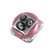 Tiki Square Knob Pink 1 1/2 in. with silver metal details and amethyst crystals