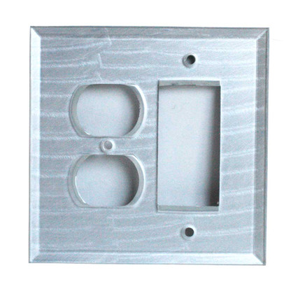 Silver Glass duplex outlet decora switch cover