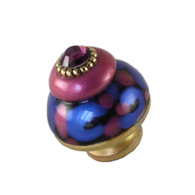 Nu Grand Tiki Pink knob 1.5 inches diameter with amethyst crystal