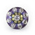 XL Iris knob 2 1/2 inches diameter with silver metal details and swarovski  crystal