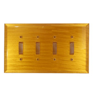 Deep gold Glass Quad Toggle Switch Cover 