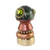 Lamp Finial Petit Style 6 in emerald and copper with gold metal details and Swarovski olivine crystals.
