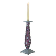 Confetti Style 3 Candleholder Amethyst is cast resin and hand painted in amethyst purple and light blue sapphire