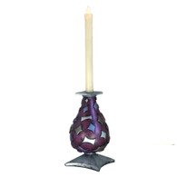 Confetti Style 1 Candlestick Amethyst is cast resin and hand painted in amethyst purple and light sapphire blue