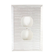 Pearl White Glass Single Duplex Outlet Cover