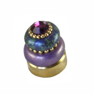 Lamp Finial Crystal button in amethyst and turquoise with amethyst crystal 