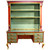 Jitterbug desk with hutch in aqua and ruby offers both storage and display