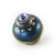 Nu Luna Knob Teal and Moonstone 1.5 Inches Diameter with gold metal details and light sapphire crystal.