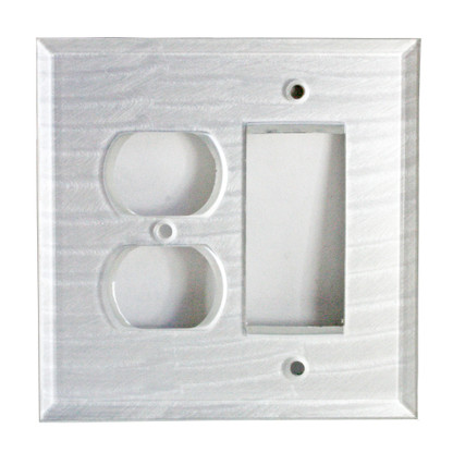 Pearl White Glass Duplex Outlet Decora Switch Cover
