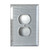 Silver glass single duplex outlet cover