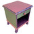 Rumba 1 end table night stand has mint green, pink. lavender and deep lilac paint finish.