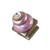 Petit Pink and Taupe Square knob 1.25 in. has speckled finish and gold metal details.