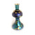 Mrs. Periwinkle candle holder in scrolly hand painted jewel tone finish with crystal accents.