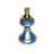 Mrs Lapis candleholder in wispy hand painted jewel tone finish with crystal accents.