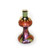 Mrs copper candle holder in wispy hand painted jewel tone finish with crystal accents.