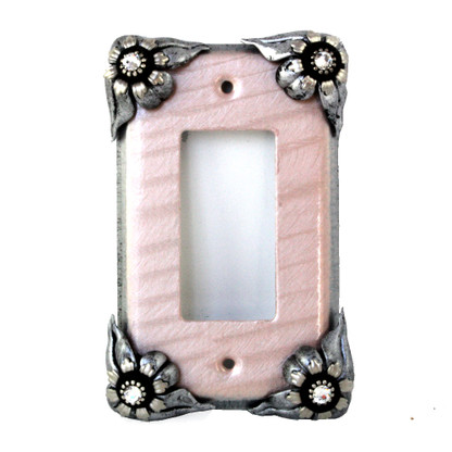 Lily Decora Switch Cover with silver metal details and crystal
