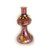 Mrs Agate candleholder in wispy hand painted jewel tone finish with crystal accents.