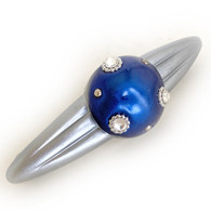 Style 6 LapisX Orbit Pull with 5 in. with 4 in.hole span in lapis blue with 
crystals