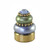 Lamp Finial Crystal button in Light sapphire and jade green with Light sapphire crystal