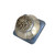Mini Tudor V2 knob 1.5 inches colored in light sapphire and alabaster with silver metal details
