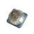 Mini Tudor V2 knob 1.5 inches colored in light sapphire and alabaster with silver metal details