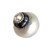 Nu Ivory Alabaster and silver knob 1.5 in. diameter has silver metal details and a diamond-like crystal