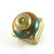 Duo Square Knob Emerald 1.25 Inches has gold metal accents and olivine crystal.