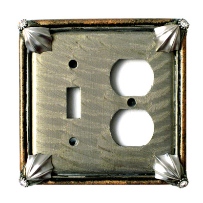 Cleo duplex outlet single toggle combo switch cover in deep opal 