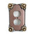 Bloomer Rose Pewter Single Duplex Outlet  Cover with gold  metal details and crystal