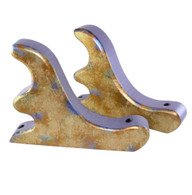 Double drapery bracket hand painted in periwinkle purple and blended gold paint finish.