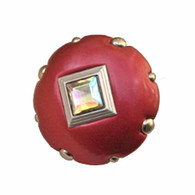 Mini Style #8 Ruby 2 in. diameter with silver metal accents and AB crystal