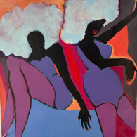 Cabaret Girls acrylic on canvas 1973