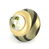Congo light jade knob 2 in.diameter with olivine crystals