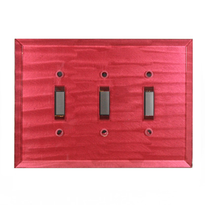 Ruby glass triple toggle switch cover