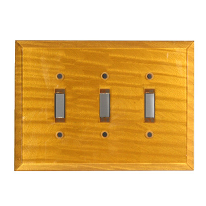 Deep Gold Glass Triple Toggle Switch Cover 