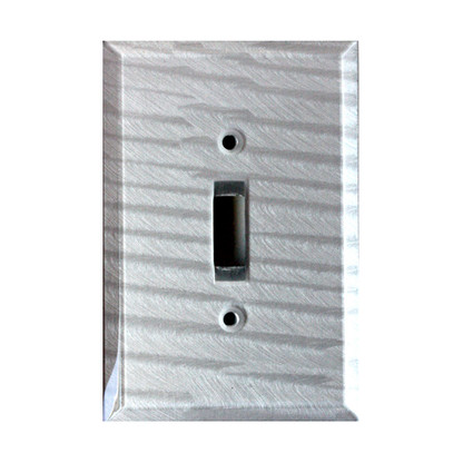 Silver Glass Single Toggle Switch Cover 