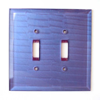 periwinkle Glass Double Toggle Switch Cover