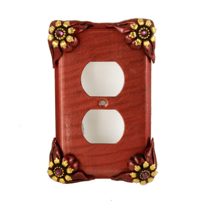 Bloomer Single Duplex Outlet Cover Poppy