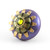 Mini Iris knob 2 inches diameter with gold metal details and olivine crystal