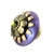 Mini Iris knob has gold painted stem to match metal color.