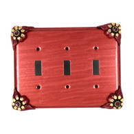Bloomer Poppy Triple Toggle Switch plate