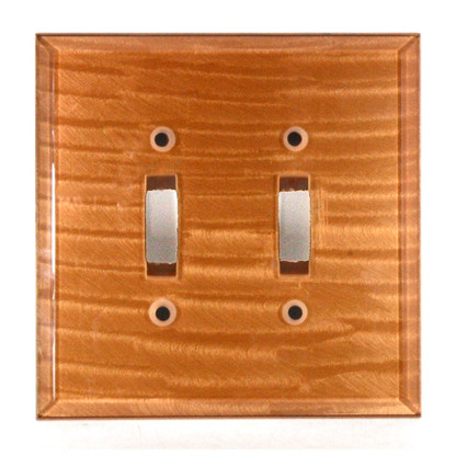 Amber Glass Double Toggle Switch Cover