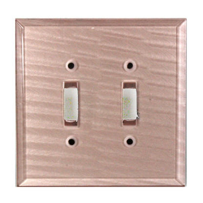 Light Bronze Glass Double Toggle Switch Cover 