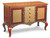 BOLERO BUFFET SIDEBOARD WITH TIGRESS GOLD PAINT FINISH HAS CABRIOLE LEGS WITH A TOPAZ CRYSTAL DETAIL.