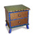 Rumba 2 Drawer End Table Nightstand with Amber and Emerald Paint Finish